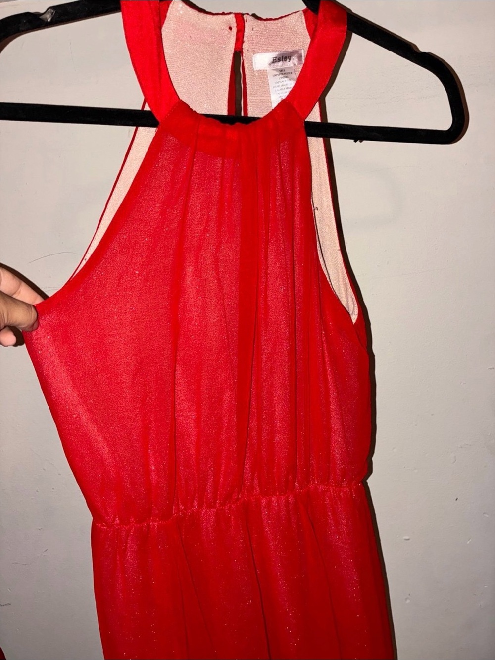 Esley Red One-Shoulder Evening Dress